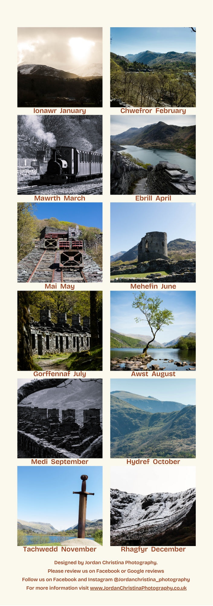 Llanberis Slim Calendar