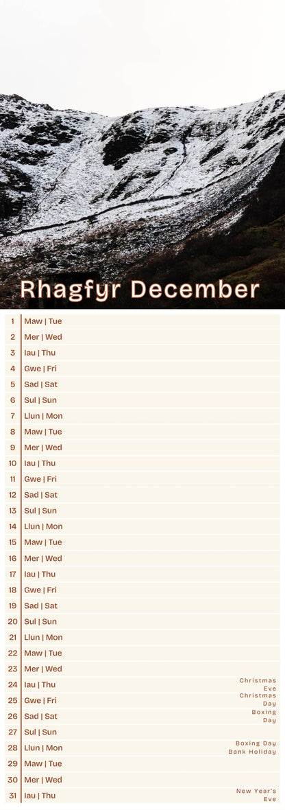 Llanberis Slim Calendar