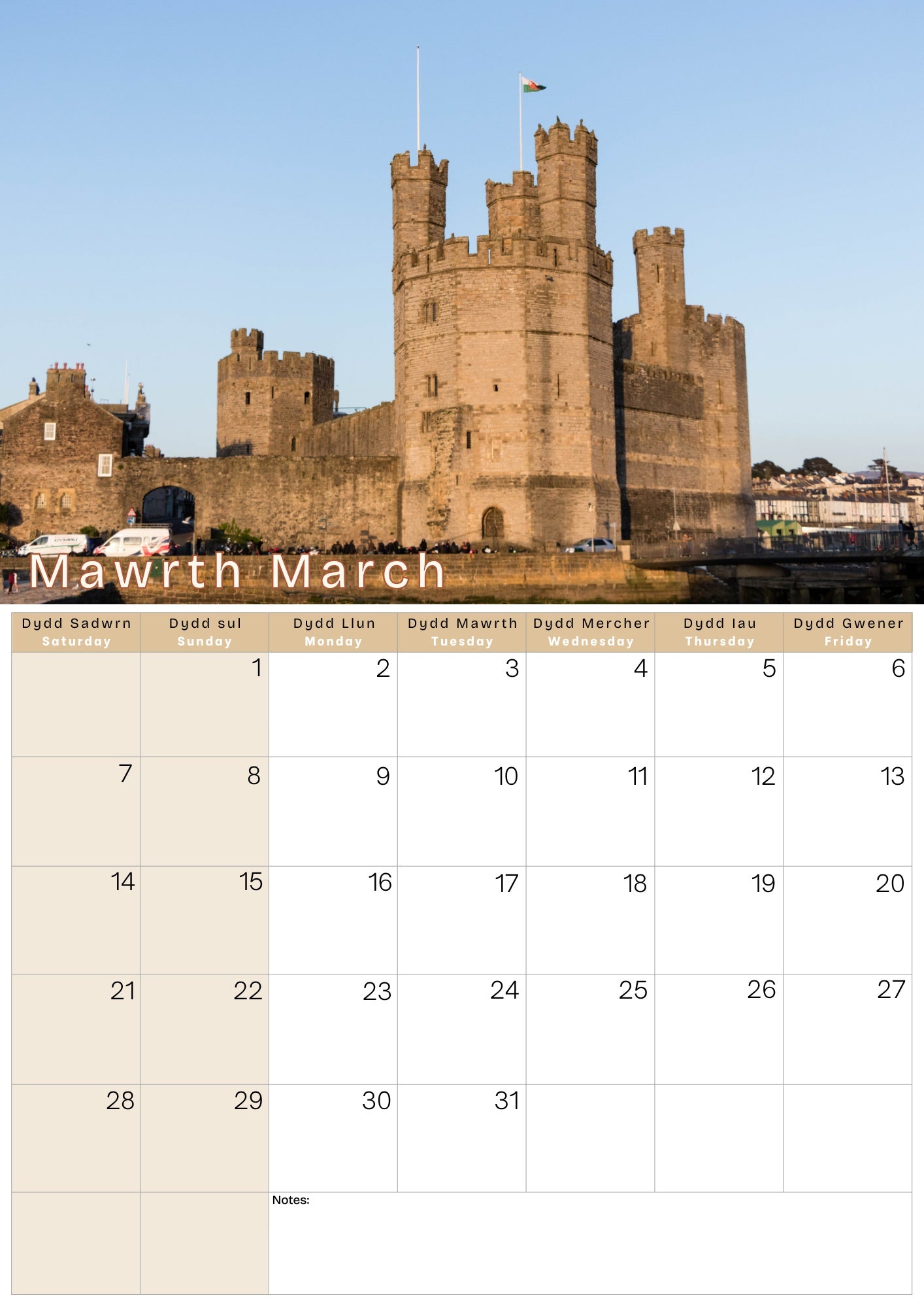 A4 Calendar