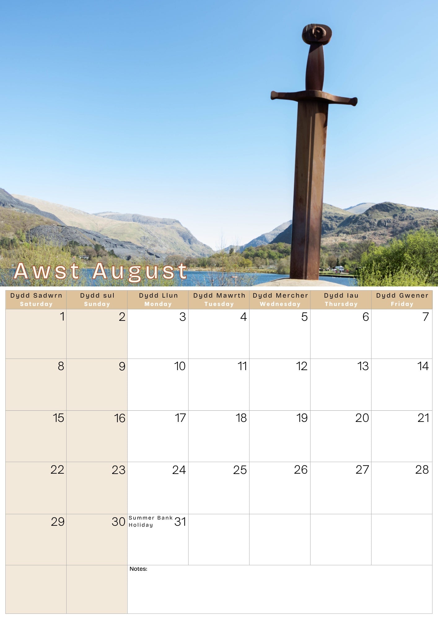 A4 Calendar