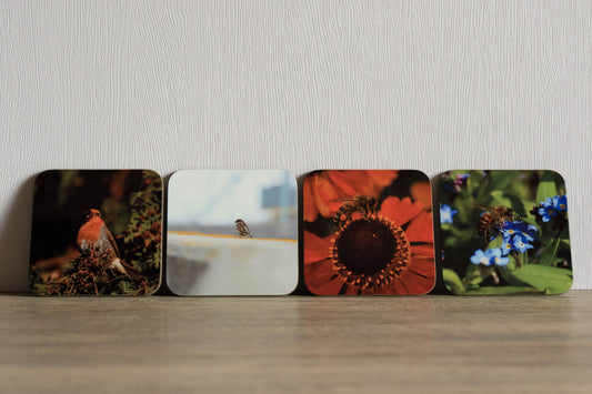 Bees and Birds Coaster set