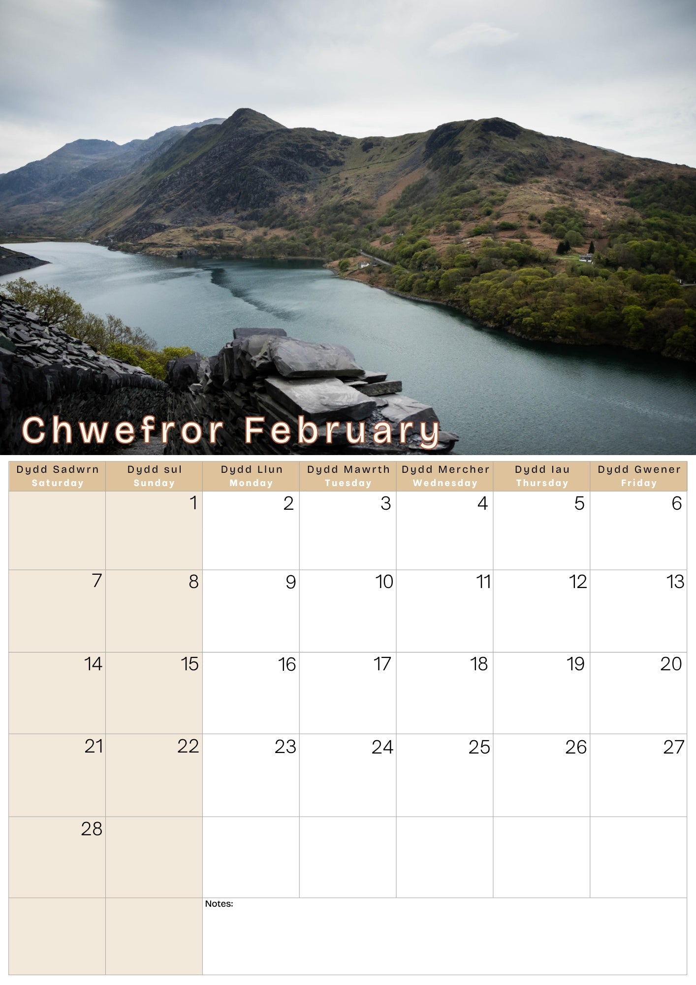A4 Calendar