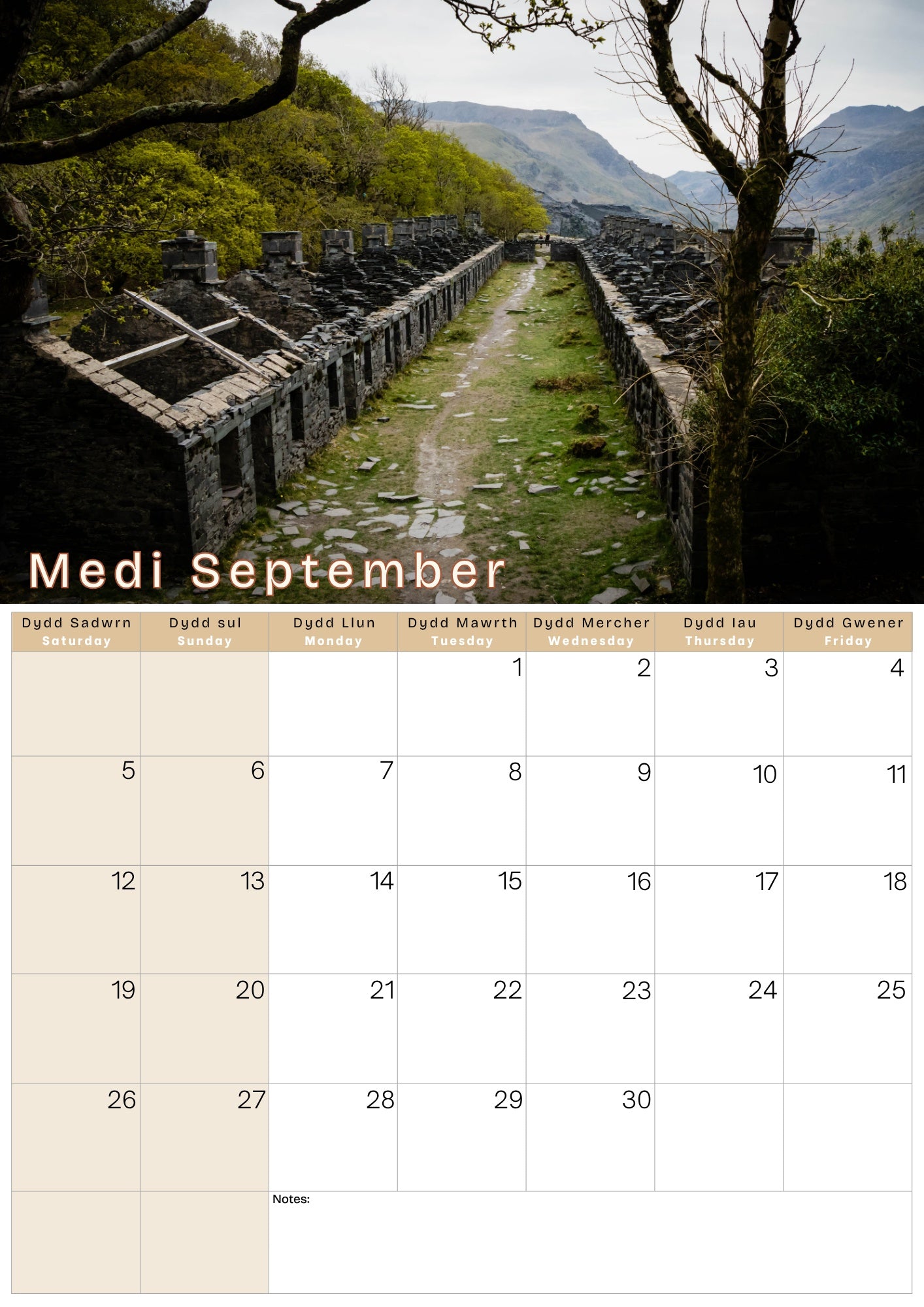 A4 Calendar