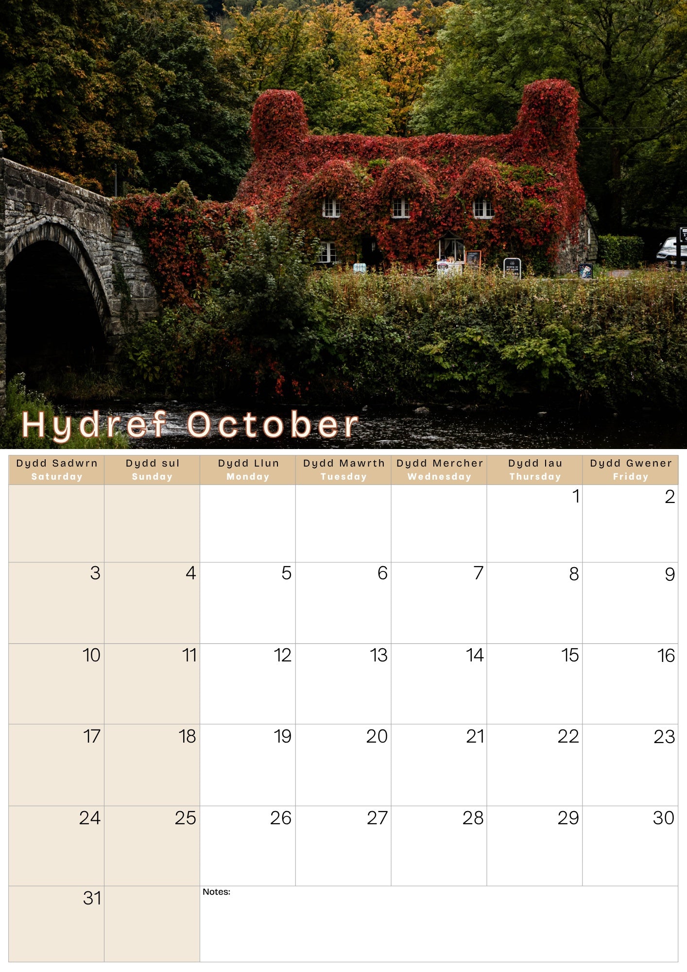A4 Calendar