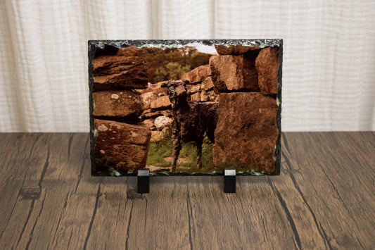 Gelert the dog statue printed onto a photo slate